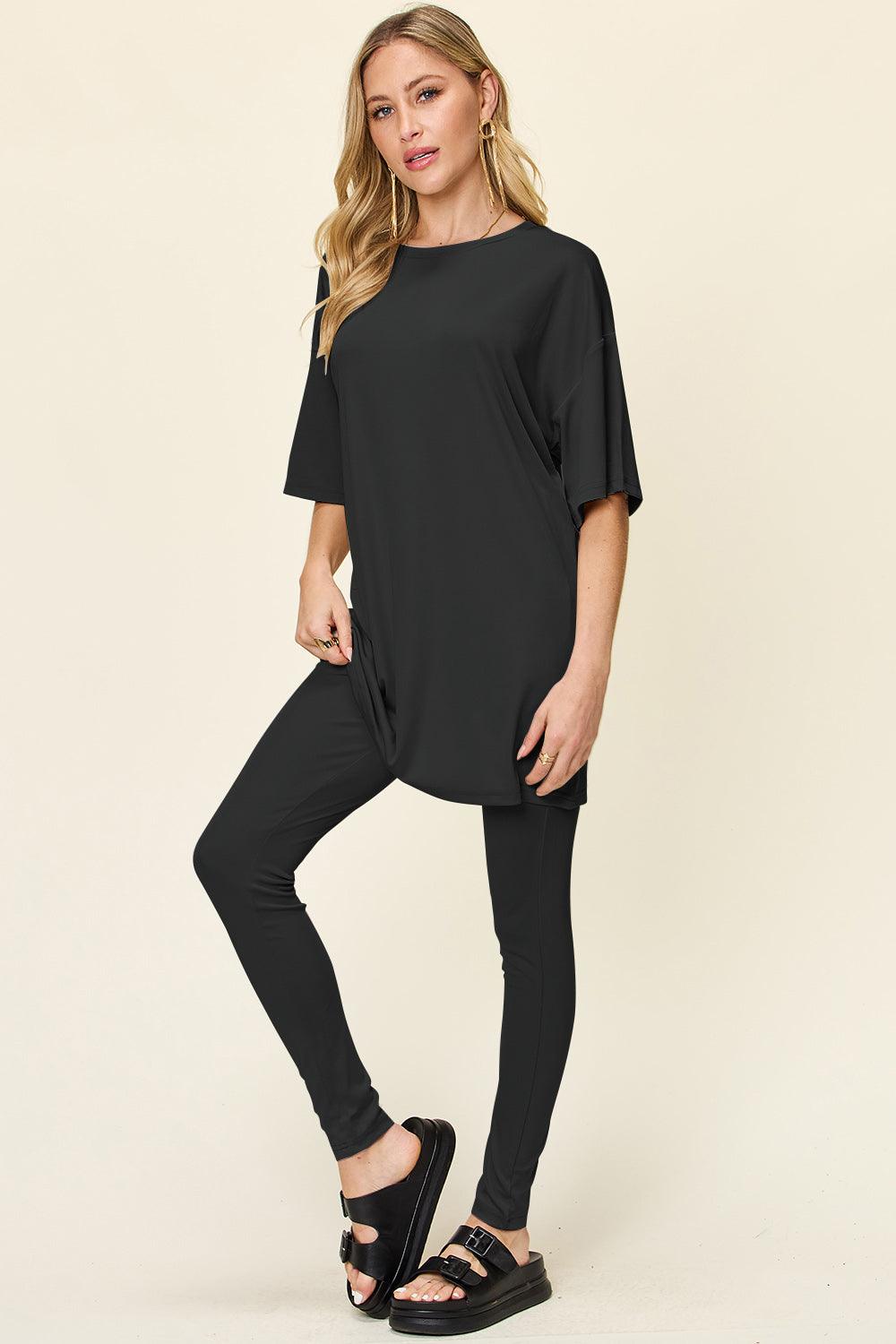The Comfy Travel Oversized T-Shirt and Leggings Set