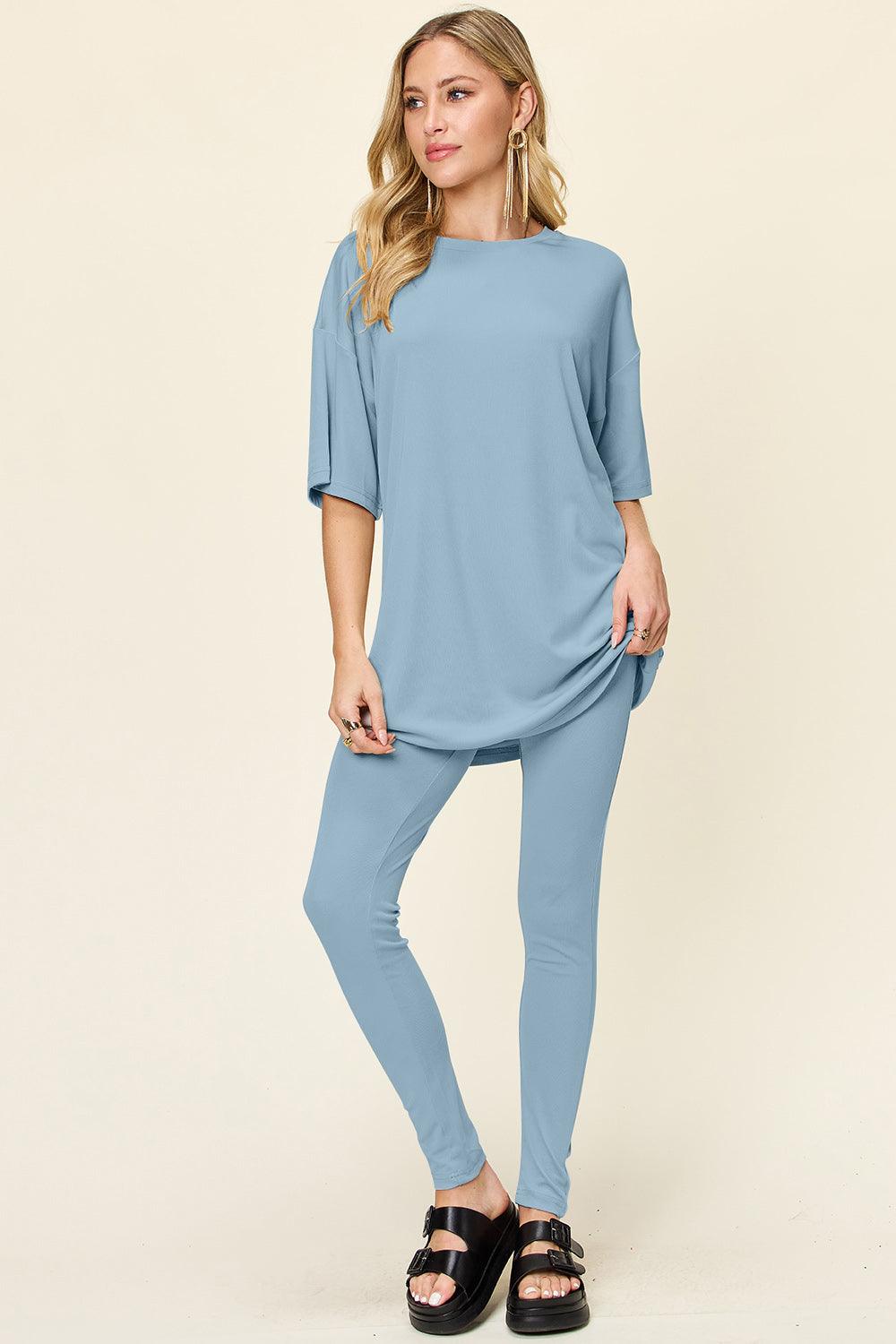 The Comfy Travel Oversized T-Shirt and Leggings Set