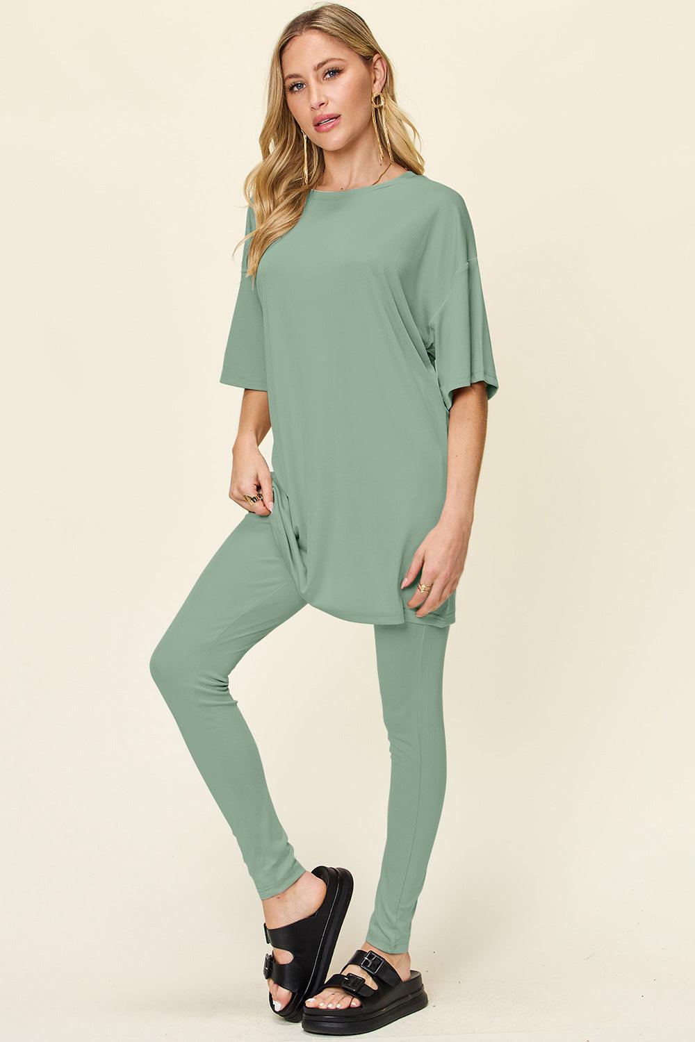 The Comfy Travel Oversized T-Shirt and Leggings Set