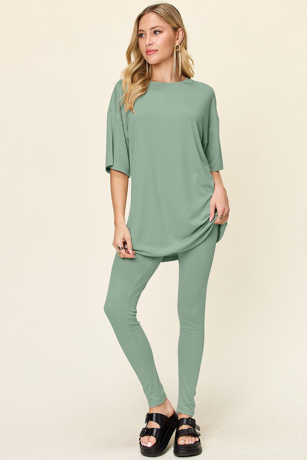 The Comfy Travel Oversized T-Shirt and Leggings Set
