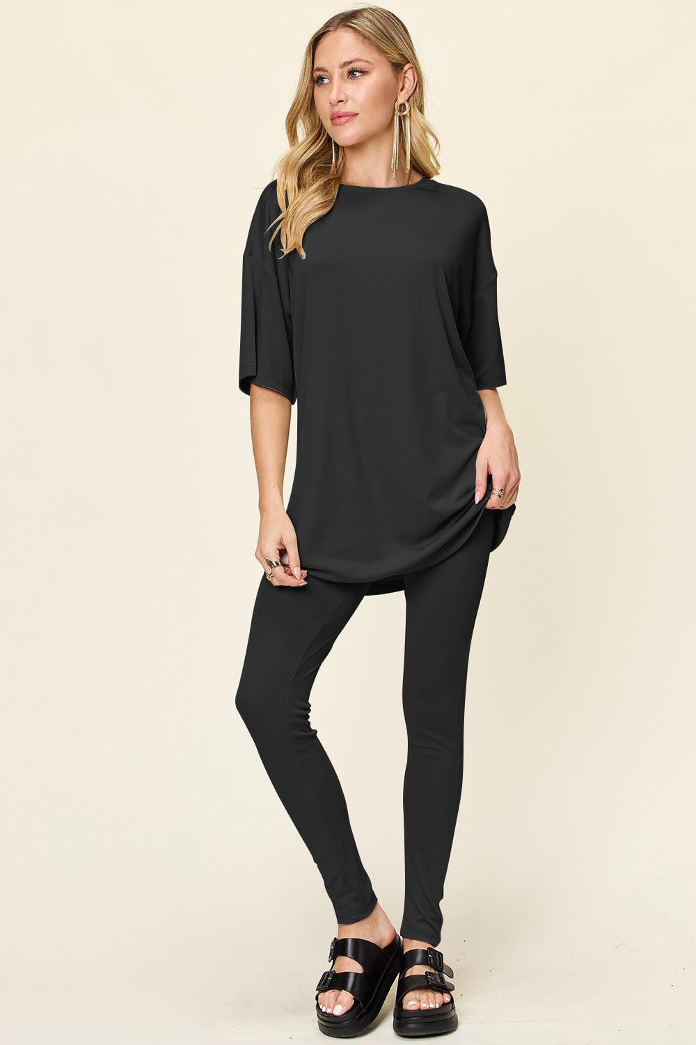 The Comfy Travel Oversized T-Shirt and Leggings Set